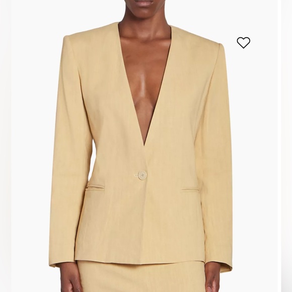 Isabel Marant Manzil structured blazer hemp mix 40 / US 8 like new straw color - Picture 1 of 13